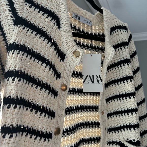 NWT Zara knit striped cardigan - Picture 2 of 7